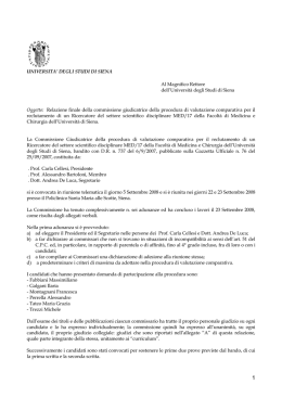 UNIVERSITA` DEGLI STUDI DI SIENA Al M agnifico Rettore dell