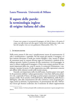 Il sapore delle parole: la terminologia inglese di