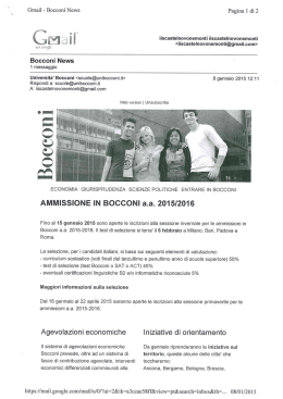 ammissioni università Bocconi
