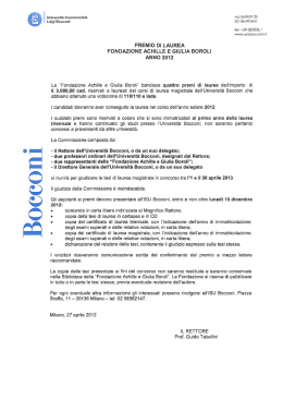 Leggi il bando - Bocconi Alumni Association