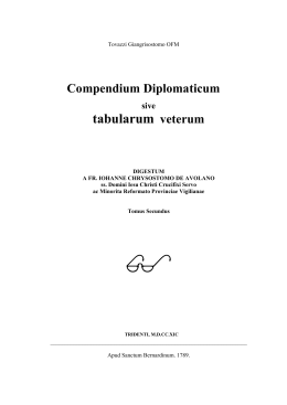 Compendium Diplomaticum sive tabularum veterum