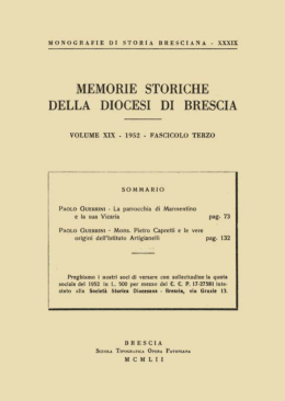 XIX (1952) Monografie di storia bresciana, 37 fascicolo 3