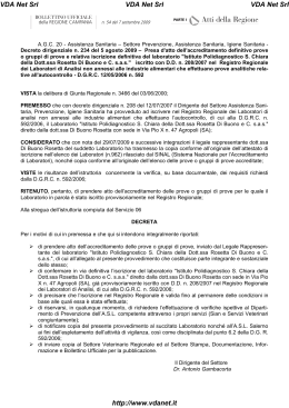 Decreto dirigenziale n. 234 del 5 agosto 2009