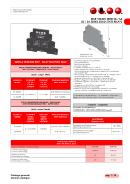 rele` statici serie sd / sa sd / sa series solid state relays