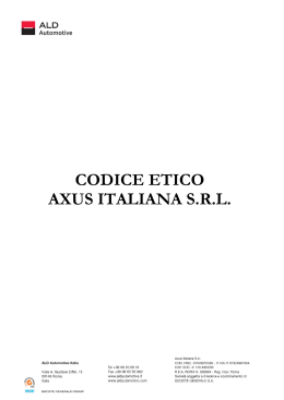 CODICE ETICO AXUS ITALIANA S.R.L.