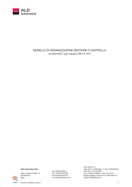 MODELLO DI ORgANIZZAZIONE gESTIONE E