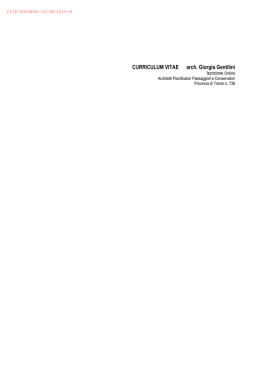 CURRICULUM VITAE arch. Giorgia Gentilini