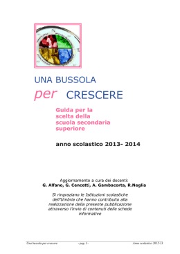 La Bussola 2013-2014 - Ufficio Scolastico Regionale per l`Umbria