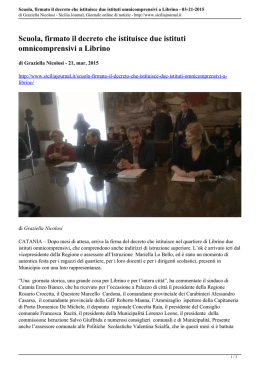 Scuola, firmato il decreto che istituisce due istituti omnicomprensivi a