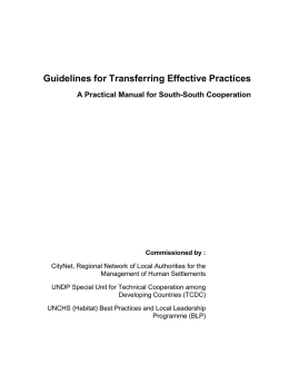 Guidelines for Transferring Effective Practices