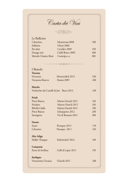 Wine list - Osteria Perill&agrave;