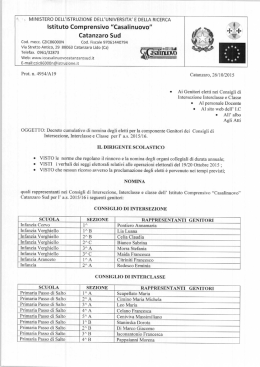 Decreto nomina consigli di Intersezione-Interclasse