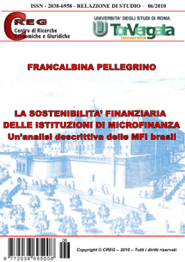 La sostenibilit&agrave; finanziaria delle istituzioni di Microfinanza