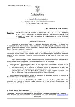 Oggetto: - Provincia di Udine