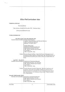 Elisa PinCurriculum vitae