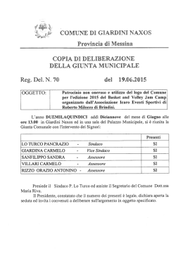 Delibera di GM n. 70 - Comune di Giardini Naxos