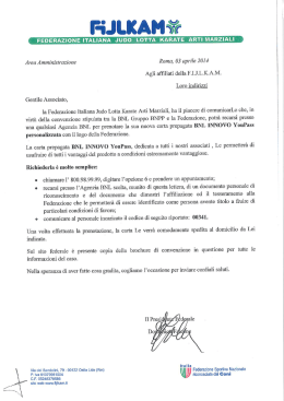 BNL Card lettera convenzione