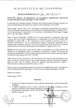 Regolamento sul procedimento amministrativo