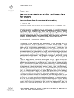 Ipertensione arteriosa e rischio cardiovascolare nell`anziano