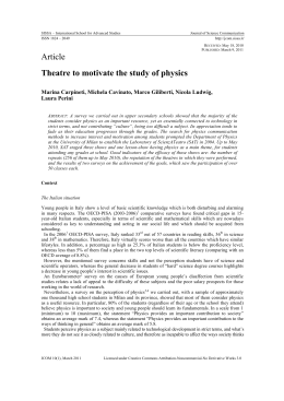 Article Theatre to motivate the study of physics - JCOM