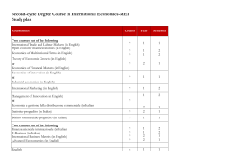Second-cycle Degree Course in International Economics