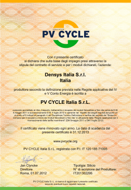 Densys Italia S.r.l. Italia PV CYCLE Italia S.r.L.
