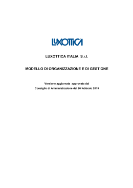 Modello 231 Luxottica Italia Srl