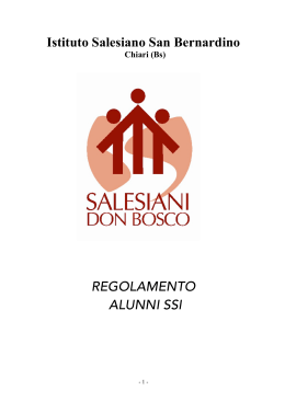 Istituto Salesiano San Bernardino REGOLAMENTO ALUNNI SSI