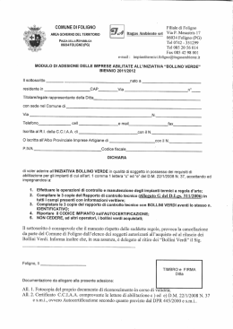 Modulo di adesione abilitazione Bollino Verde 2011-2012