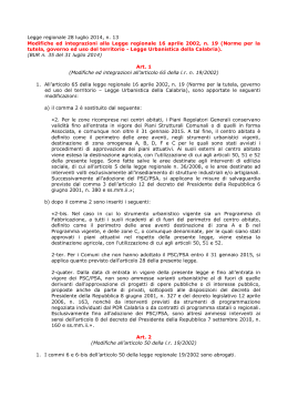 Legge regionale 28 luglio 2014, n. 13 Modifiche ed integrazioni alla