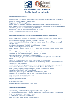 Global Forum 2013 in Trieste Partial list of participants