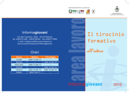 OPUSCOLO IL TIROCINIO ESTERO