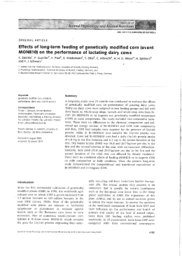 Effects of long-term feeding of genetically modiﬁed corn (event