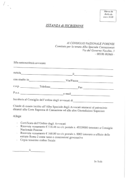ISTANZA di ISCRIZIONE - Ordine Avvocati Modena