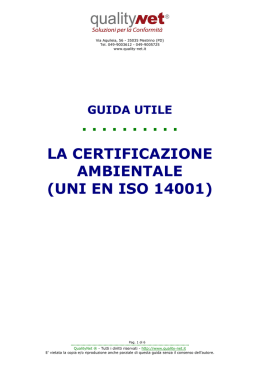 la certificazione ambientale (uni en iso 14001) - Quality