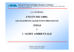UNI EN ISO 14001, EMAS L`AUDIT AMBIENTALE