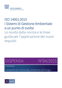 ISO 14001:2015 I Sistemi di Gestione Ambientale