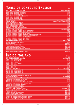 TABLE OF CONTENTS ENGLISH INDICE ITALIANO