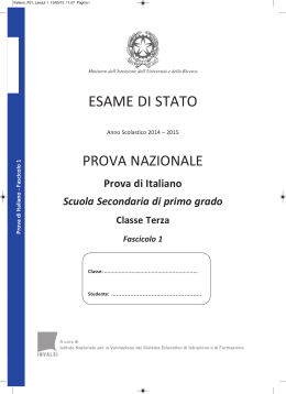 Prova INVALSI 2014/2015 - italiano fascicolo 1