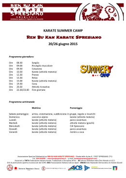 KARATE SUMMER CAMP Ren Bu Kan Karate Spresiano 20/26