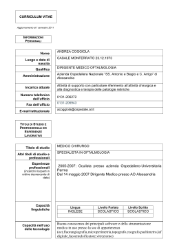 informazioni personali - Azienda Ospedaliera Santi Antonio e Biagio
