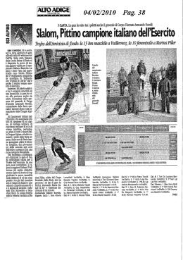 Slalom: Pittino Campione Italiano dell`Esercito