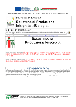 Bollettino tecnico n. 17 del 14 maggio 2014