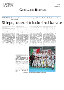 2011.07.02 Shinpo, due ori tricolori nel Karate