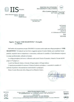 Progetto &ldquo;JOB SHADOWING&rdquo; - Istituto Istruzione Superiore di Ceccano