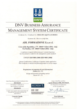 CERTIFICATO ISO 9001 [scarica l`allegato in PDF]