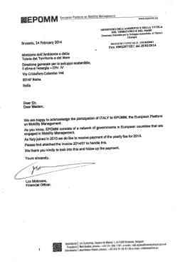 Nota del 24 febbraio - Ministero dell`Ambiente