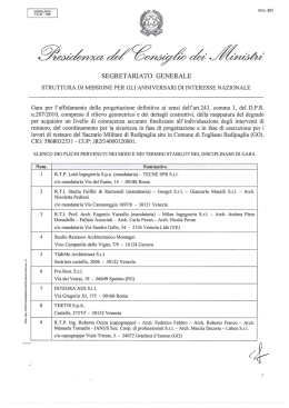 SEGRETARIATO GENERALE - La Presidenza del Consiglio dei