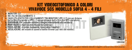 KIT VIDEOCITOFONICO A COLORI VIVAVOCE SCS