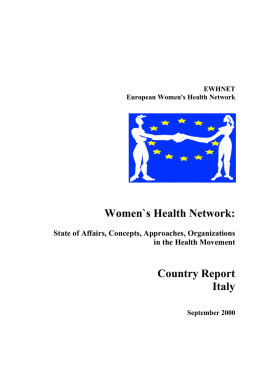 Women`s Health Network: Country Report Italy